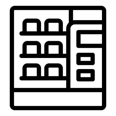 Satılık ürünleri gösteren bir otomatın satır simgesi, web siteleri ve mobil uygulamalar için ideal