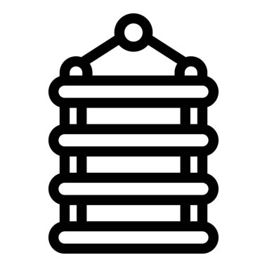 Sallanan rafların basit, kalın çizgi simgesi, organizasyon, depolama ve ev dekorasyonu için mükemmel.