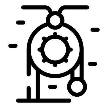 Bir lunapark dönme dolabının asılı gondollu çizgisi.