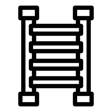 Bir odayı ısıtan elektrikli ısıtıcının basit çizgi simgesi