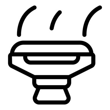 Su buharını dağıtan hava nemlendiricisinin çizgi simgesi