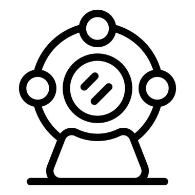 Uzay kapsülü astronot keşfi için açık kapakla gezegenin yörüngesinde dönüyor.