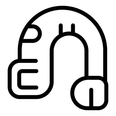 Boyun yastığının basit bir çizgi simgesi. Rahat ve destekleyici bir seyahat deneyimi için tasarlanmış.