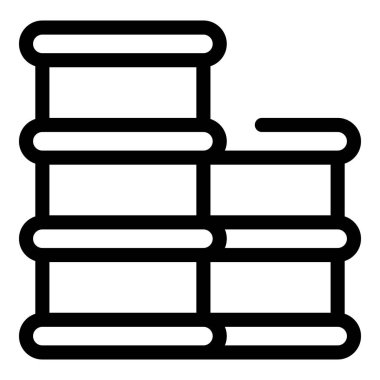 Petrol, benzin veya petrol ürünleri içeren varillerin basit simgesi