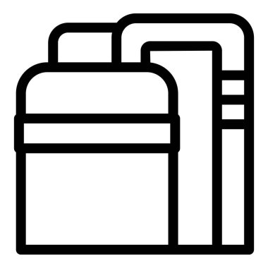 Boru hattı sistemi kullanarak hammaddeleri rafine eden bir işleme ünitesinin simgesi