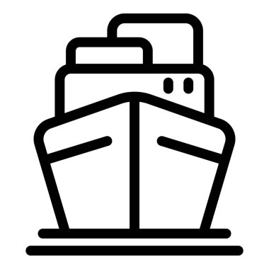 Kargo gemisi su üzerinde hareket ediyor, ithalat ihracat işi için mal getiriyor.