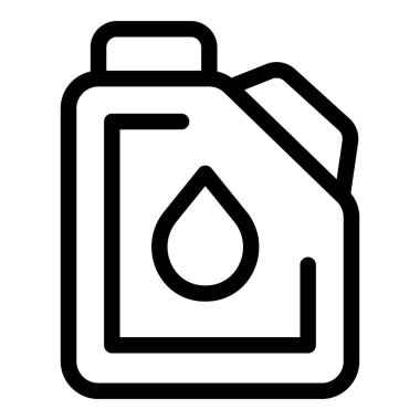 Sıvı yakıt içeren bir bidonun basit siyah beyaz çizgili sanat simgesi