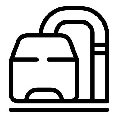 Tünele giren bir trenin ana hatları simgesi, toplu taşımayı temsil ediyor.