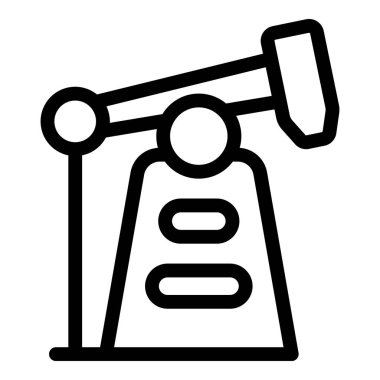 Petrol pompasının yerden ham petrol çıkaran basit bir simgesi