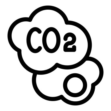 CO2 emisyonunu temsil eden basit bir simge, küresel ısınma ve kirlilik sorununu vurguluyor