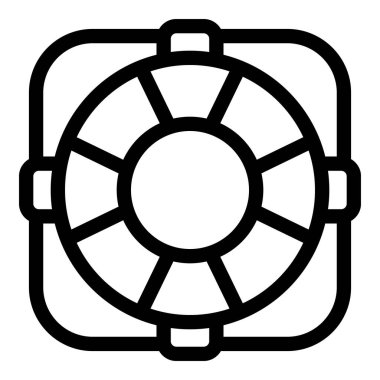 Yüzme havuzunda yüzen bir cankurtaran şamandırasının siyah ve beyaz simgesi