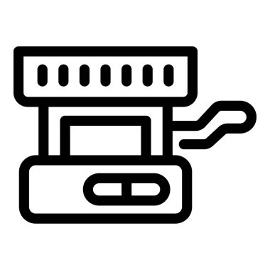 Ev mangalı pişirmek için modern elektrikli ızgaranın basit bir simgesi.