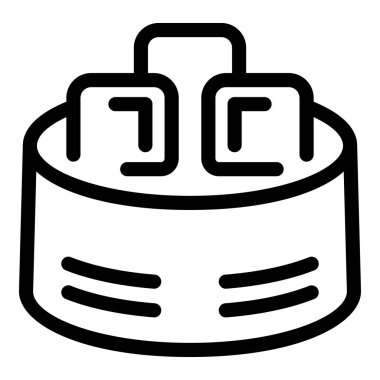 Üç veri bloğunun işlendiği yuvarlak bir veritabanının satır simgesi