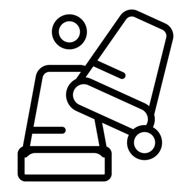 Plastik bardağa doğru zıplayan bir topun çizgi sanat simgesi, bira pong oyununda onu deviriyor.