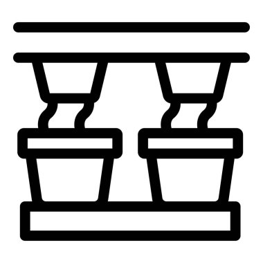 Hidrofonik sistemin çizgi simgesi, yenilikçi bahçe tekniklerini temsil etmek için mükemmel.