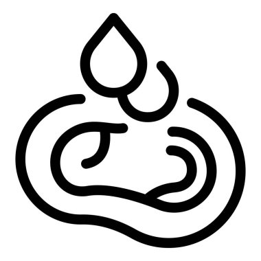 Düşen su damlacıklarının minimalist çizgisi tasviri sıvı yüzeyde dalgalanmalar yaratıyor.