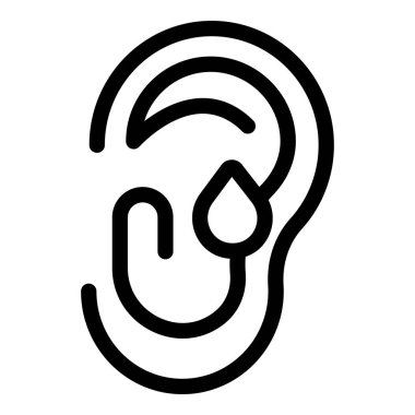 Kulak temizliğini temsil eden basit cesur taslak simgesi, sağlık ve tıpla ilgili web siteleri ve uygulamalar için mükemmel