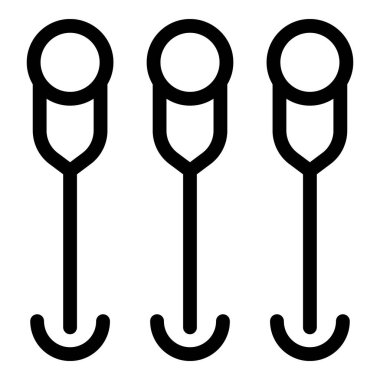 Dik duran üç mikrofondan oluşan basit çizgi sanatı, ses kaydı veya podcast için idealdir.