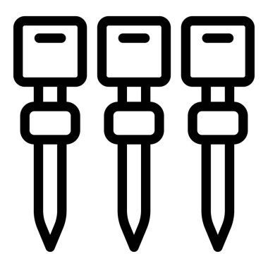 Çevre analizi için kullanılan üç toprak örnekleme sondasının simgesi