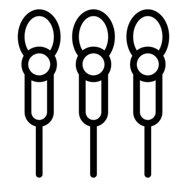 Podcast, radyo röportajı veya ses kaydını sembolize eden üç mikrofon simgesi