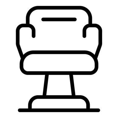 Berber sandalyesinin basit çizimi, kuaförleri, berber dükkanlarını ve saç kesim servislerini temsil etmek için mükemmel.