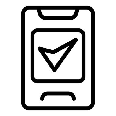 Akıllı telefon başarılı bir işlem, indirme veya olumlu sonucu gösteren bir işaretleme işareti gösteriyor