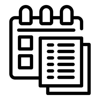 Bir takvimin görev listesi ile yaklaşan zamanlamayı gösteren basit simgesi, iş veya özel hayatı düzenlemek için mükemmel