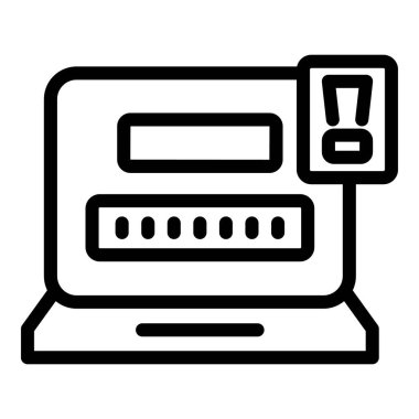 Dijital çağda dijital güvenlik ve şifre korumanın önemini vurgulayan bir güvenlik uyarısı gösteren dizüstü bilgisayar