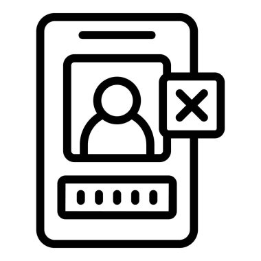 Bir kullanıcı profilinin silindiğini gösteren akıllı telefonun satır simgesi, hesap silme kavramı