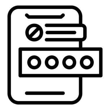 Yanlış parola hatası mesajı gösteren bir akıllı telefonun satır simgesi