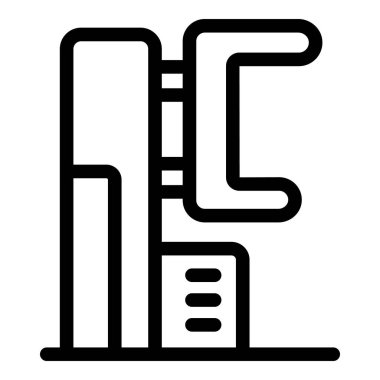 NFC teknolojisi kullanılarak park yeri için ücretsiz ödeme terminali simgesi, beyaz üzerinde izole