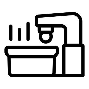 Kahve makinesinin basit bir simgesi sıcak bir içecek hazırlıyor.