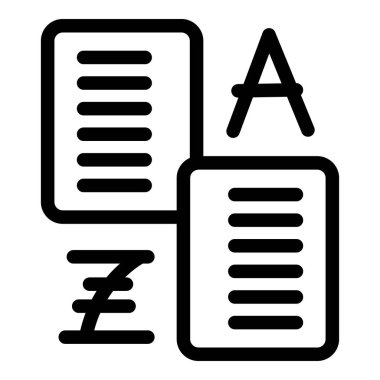 Bir çevirmen uygulamasının satır resim simgesi metni bir dilden diğerine dönüştürüyor