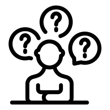 Soru işaretleriyle düşünen, karar veren, birçok şüphesi olan bir kişi.