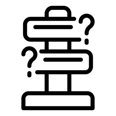 Yön tabelasında soru işaretli iki boş işaret var. Hangi yöne gideceği konusunda kafa karışıklığı var.