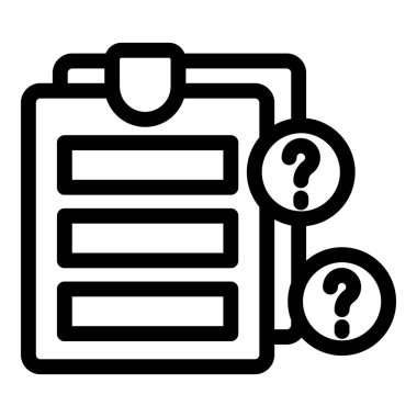 Sık sık sorulan soruları temsil eden bir liste ve soru işaretli pano