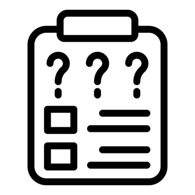 Belirsiz veya kafa karıştırıcı cevaplarla bir anket veya anketi temsil eden soru işaretli pano