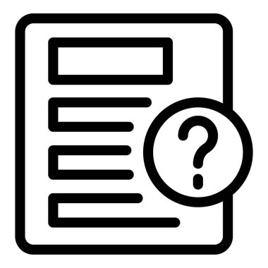 Analiz altında verileri temsil eden metin kutularının bulunduğu bir belgenin üzerinde soru işareti simgesi