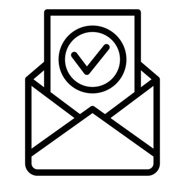 Zarf simgesini işaretli belge ile birlikte aç, başarılı teslimat ve doğrulama simgesi