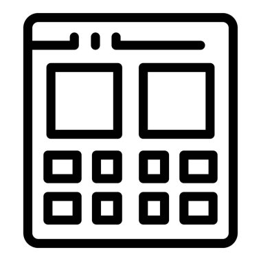 Web sitesi tasarımı için bir uygulamanın satır simgesi, bir web sayfasının düzenini gösterir