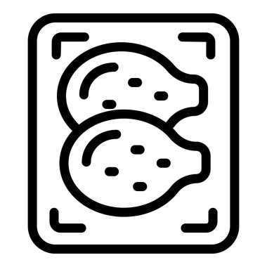 Tavuk butları paketi çizgisi simgesi, süpermarket ve mağaza siteleri için ideal