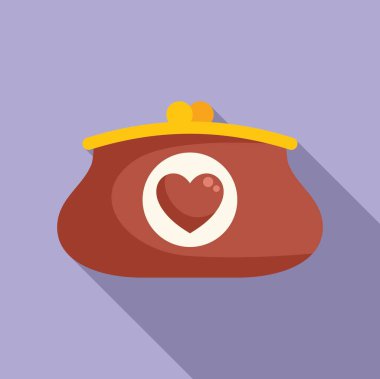 Kalbinde hayırseverlik ve cömertlik olan kırmızı kapalı cüzdan.