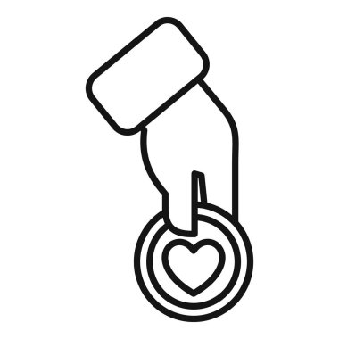 El bağış kutusuna kalp sikkesi koyuyor, hayır işleri için birebir.