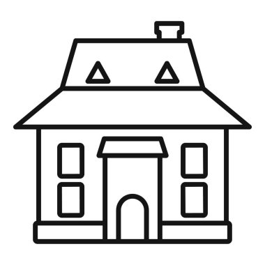 Tenteli ve bacası olan basit bir ev çizimi.