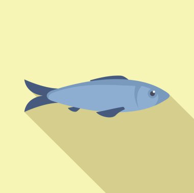 Açık sarı bir zemin üzerinde yüzen Atlantik ringa balığı