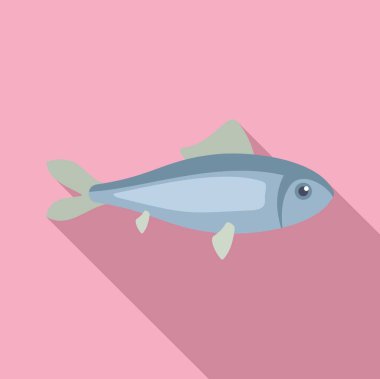 Denizde yüzen bir ringa balığının minimalist çizimi, deniz yaşamının basit ve zarif bir temsili için ideal.