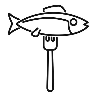 Sağlıklı beslenme ve deniz ürünleri mutfağını temsil eden ızgara bir balığın simgesi.
