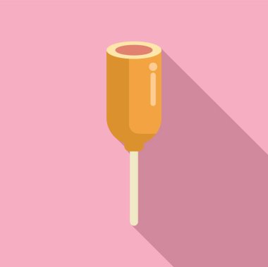 Sosisli sandviç ikonu. Web tasarımı için mısırlı sosis simgesinin düz çizimi