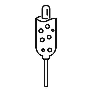 Yaz tatlısını baloncuklarla temsil eden dondurma ikonu yemek, yaz veya tatlı projeleri için mükemmeldir.