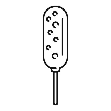 Çubuğa batırılmış mısırlı sosisin simgesi.